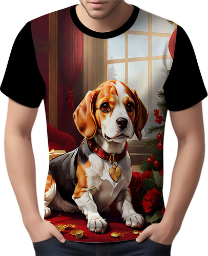 Camisa Camiseta Tshirt Natal Festas Beagle Cachorro Noel 2