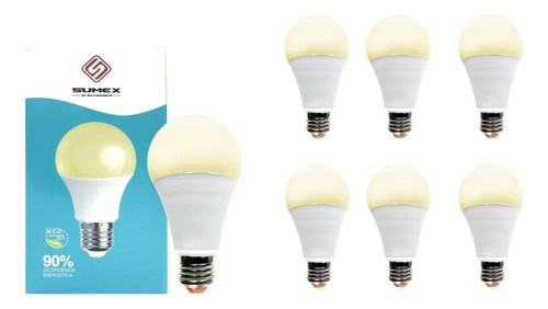 6pz Focos Led 5w Rosca E27 500 Lumenes Luz Fría 6500k/3000k Blanco Cálido