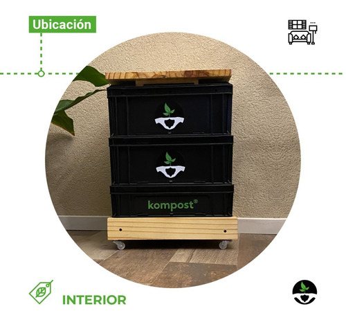 Imagen 7 de 10 de Compostera Urbana Balcón Domiciliaria Compost 30 L Kompost F