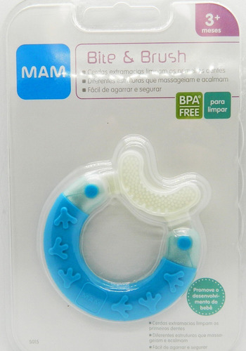 Imagem 3 de 3 de Mordedor Bite & Brush - Azul - Mam