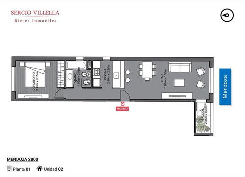 Imagen 2 de 7 de Mendoza 2800-departamento De Un Dormitorio En Venta En Rosario.