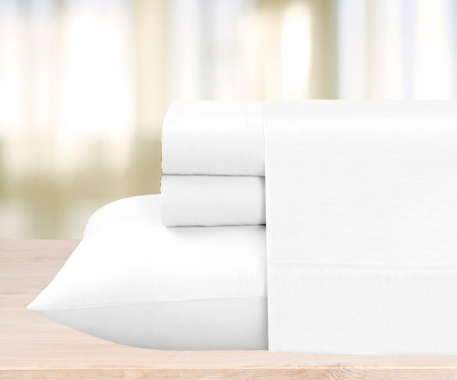 Imagen 5 de 7 de Juego De Sabanas Soft Queen Size Tacto Suave Color Blanco