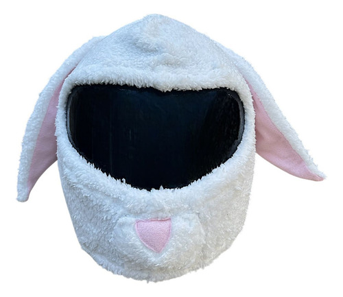 Casco Motocicleta Funda Ajustable De Conejo Blanco Mt
