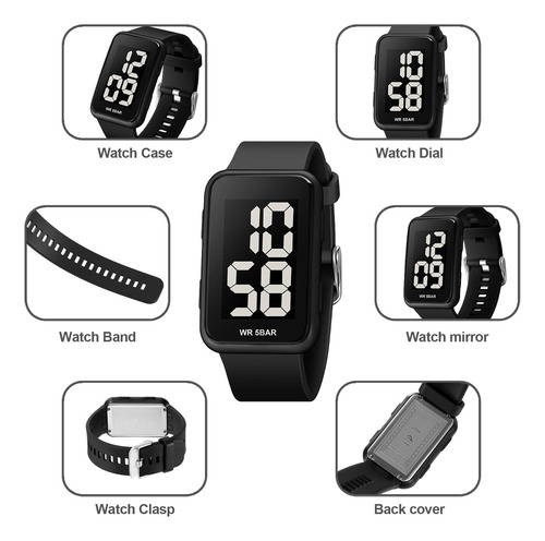 Reloj Digital Led Grande Para Hombre Reloj Deportivo Simple