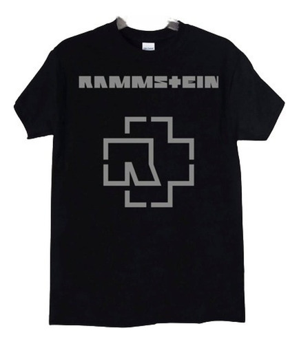 Rammstein Logo polera negra Hombre Manga Corta