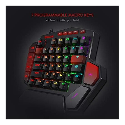 Redragon K585 Diti Teclado Mecánico Para Juegos Rgb Con Una Negro