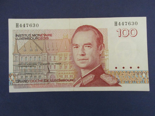  Billete Europa Luxemburgo 100 Francos Año 1980  Muy Escaso