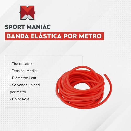 Imagen 2 de 3 de Banda Elástica Resistencia Media Por Metro Sport Maniac