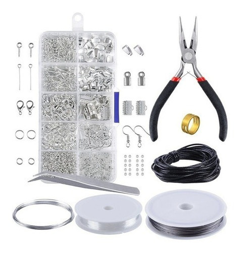 Kit De Joyería De Plata Para Hacer Cuentas De Alambre