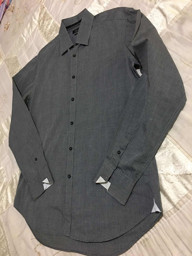 Zara Man Camisa Casual Para Caballero Talla L Gris Oxford