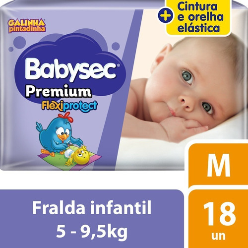 Pacote Fraldas Galinha Pintadinha Premium 18 Unids M Babysec Gênero Sem gênero Tamanho Médio (M)