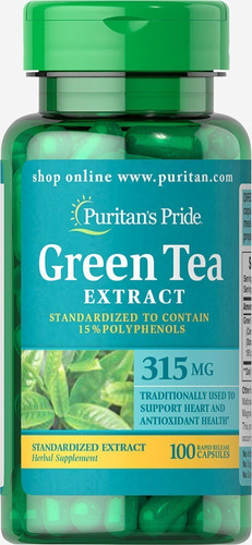 Te Verde Green Tea Extract 100 Capsulas 315mg Envio Gratis