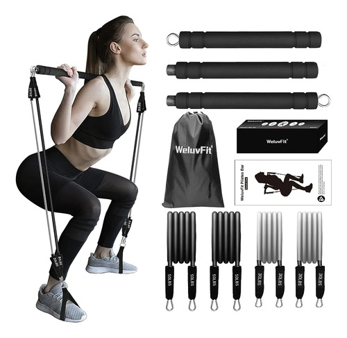 Kit De Barras De Pilates Walevfit Con Bandas De Resistencia