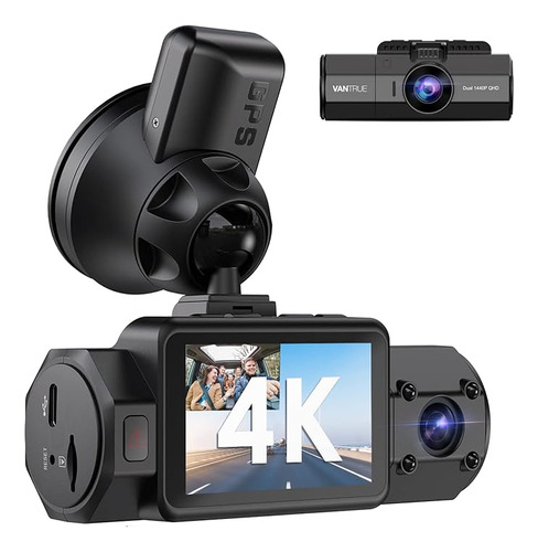 Vantrue N2s 4k Dash Cam Con Gps, Frontal E Interior Dual 2.5