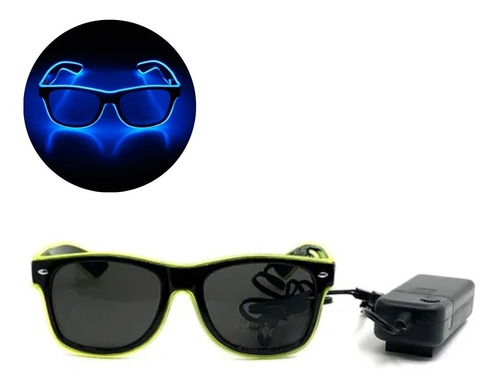 Lentes Gafas Con Luz De Neon Fluor Fiestas Nocturnas A Pilas