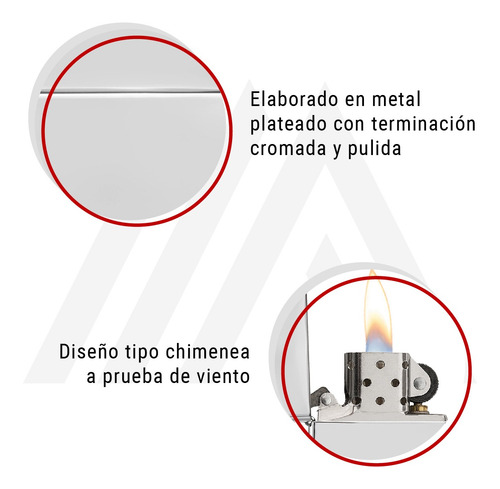 Imagen 8 de 10 de Encendedor Zippo Lighter High Polish Chrome Plata