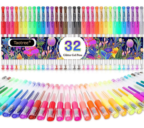 Glitter Gel Pens 32 Neon Glitter Pens Fine Tip Markers Set 4
