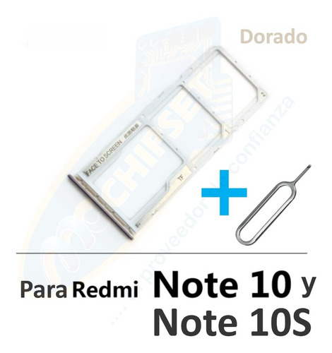 Charola Bandeja Sim Micro Sd Xiaomi Redmi Note 10 / 10s