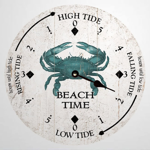 Godblessign Reloj Marea Madera Para Playa Cangrejo Azul 10 