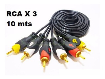 Puntotecno - Cable Audio Video Rca A Rca 10 Mts Alta Calidad