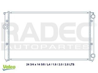 Radiador Volkswagen Golf 1993-1994-1995 1.8lts 14p Estandar