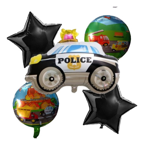 Policía Paq Artículos Fiesta Set De Globos 5 Piezas 