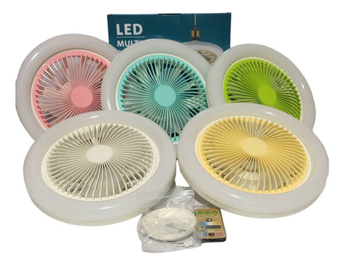 Ventilador Lampara Foco 3 Velocidades Colores Variados