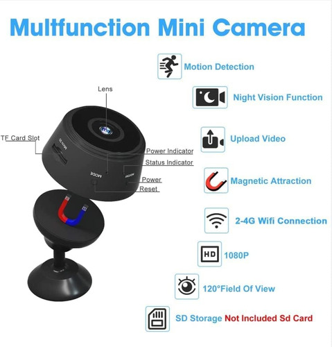 Mini Cámaras Espía Pequeñas Ocultas Wifi Inalámbricas Con Vi