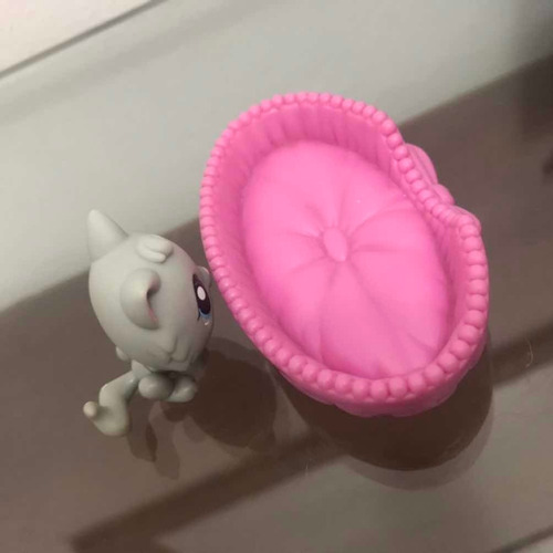 Littlest Pet Shop Gato Cinza C/ Caminha Geração 1 #66 Usado (Usado)