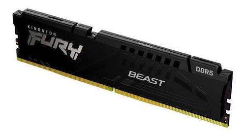 Imagem 1 de 4 de Memória Kingston Fury Beast 16gb 5200mhz Ddr5 Cl40 Preto