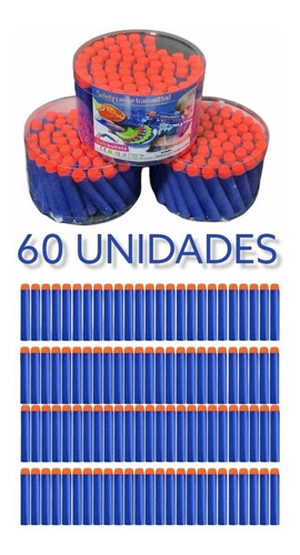 Dardos Para Arma De Brinquedo Nerf Contendo 60 Unidades 