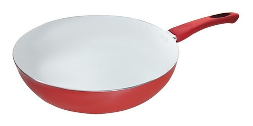 Wok Sarten De Cerámica Antiadherente 28 Cm Color Rojo