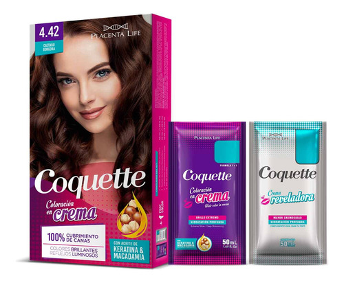 Coquette Tinte 4.42 Castaño Borgoña Pack 1 Aplicacion
