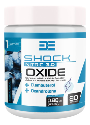 Be Shock Oxido Nítrico 3.0 Clembu Y Oxan 400 G 80 Serv Sabor Limón