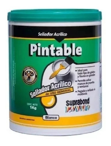 Imagen 1 de 5 de Acrílico Pintable Suprabond Pegado Y Sellado 1 Kg