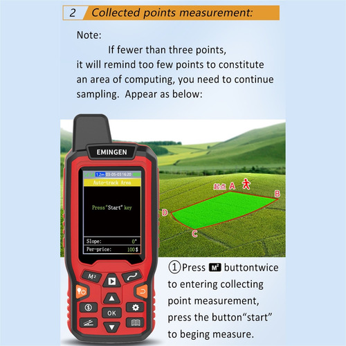 Gps De Mano Track Land Area Meter Con Pantalla De 2.4inch