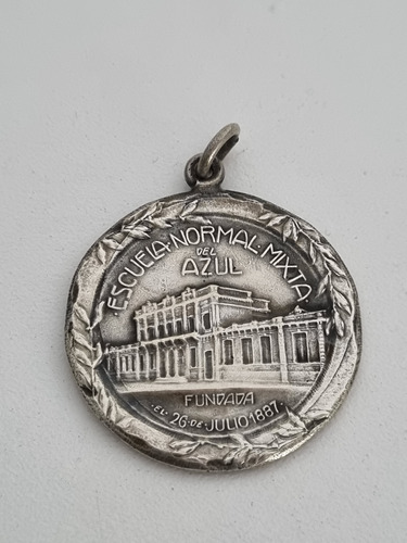 Antigua Medalla Escuela Normal Mixta De Azul De 1908