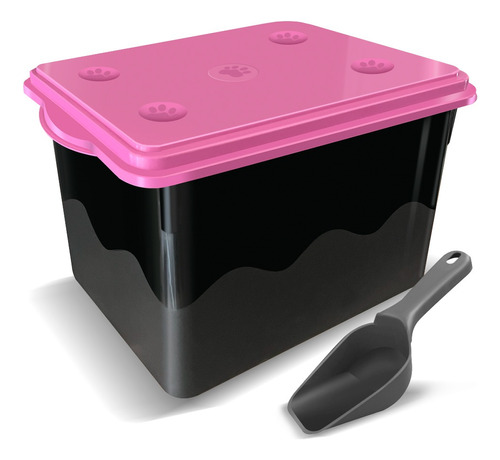 Porta Ração Pote Container Até 10 Kg 20 Litros Resistente Cor Rosa Liso