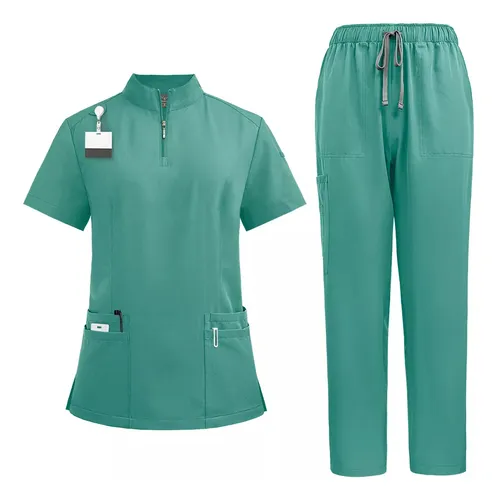 Pijama Quirúrgico Exfoliante, Uniforme Médico Antifluido Par