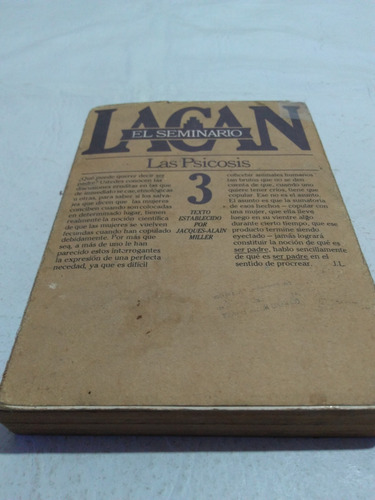 El Seminario 3 Las Psicosis - J. Lacan Paidos 1984 (Usado)
