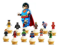 Comprar Topper Cupcake Adorno Pinchos Muffins X12 Lego Super Heroe