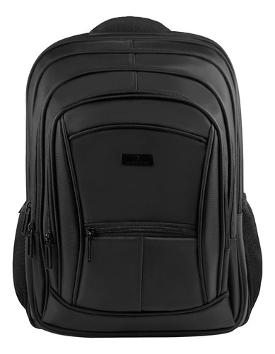 Mochila Para Laptop 15.6 -17 Essentials Plus Perfect Choice Color Negro Diseño De La Tela Lisa