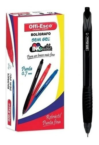 Imagen 2 de 2 de Esfero Retráctil Semigel X12u - Unidad a $1300