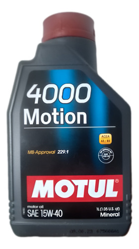 Motul 4000 Motion Aceite De Motor Mineral 15w40 Venta X Caja