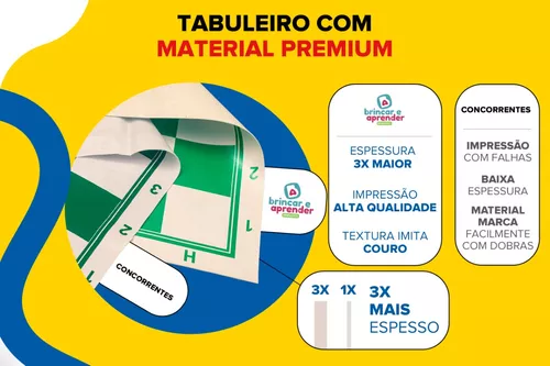 Jogo Xadrez Oficial Tabuleiro Premium Escolar Rei 10 Cm