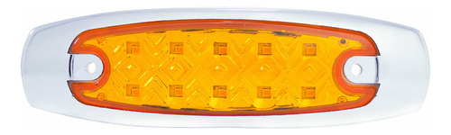 Plafón Lateral 10 Leds Estrobo Ámbar Rectangular Tunelight