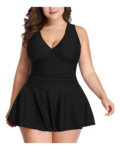 Traje De Baño Q Para Mujer, Talla Grande, Moderno, Liso, Con