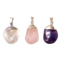 Comprar Dijes De Cuarzo Rosa, Cristal O Amatista Rolados. Piedras
