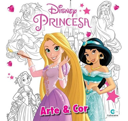 Imagem 2 de 4 de Livro Grande Para Colorir Princesas Disney Infantil Menina