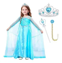 Comprar Disfraz Frozen Elsa + Trenza, Corona, Cetro - Niños